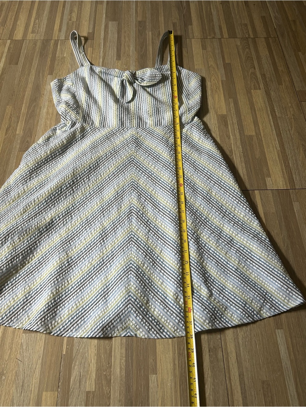 Draper James Seersucker Spaghetti Strap Brystol Striped 100% Cotton Dress Sz 10 - Picture 9 of 12